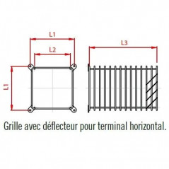 Grille de protection T.E.N 138x138 pour terminal diamètre 60/100