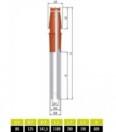 Braun-orange Dachterminal T.E.N - D.80/125