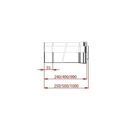 Condensing suction cup extension (length : 0.25M - D.80/125)