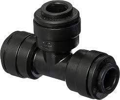 T de acetal negro de 10 mm de diámetro.