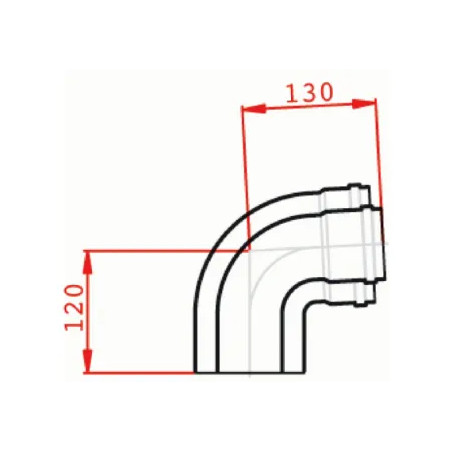 Condensation elbow 90° (D.80/125)