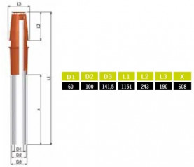 Roof condensation terminal orange brown D.60/100