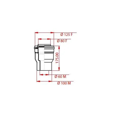 Condensation increase from D.60/100 to D.80/125