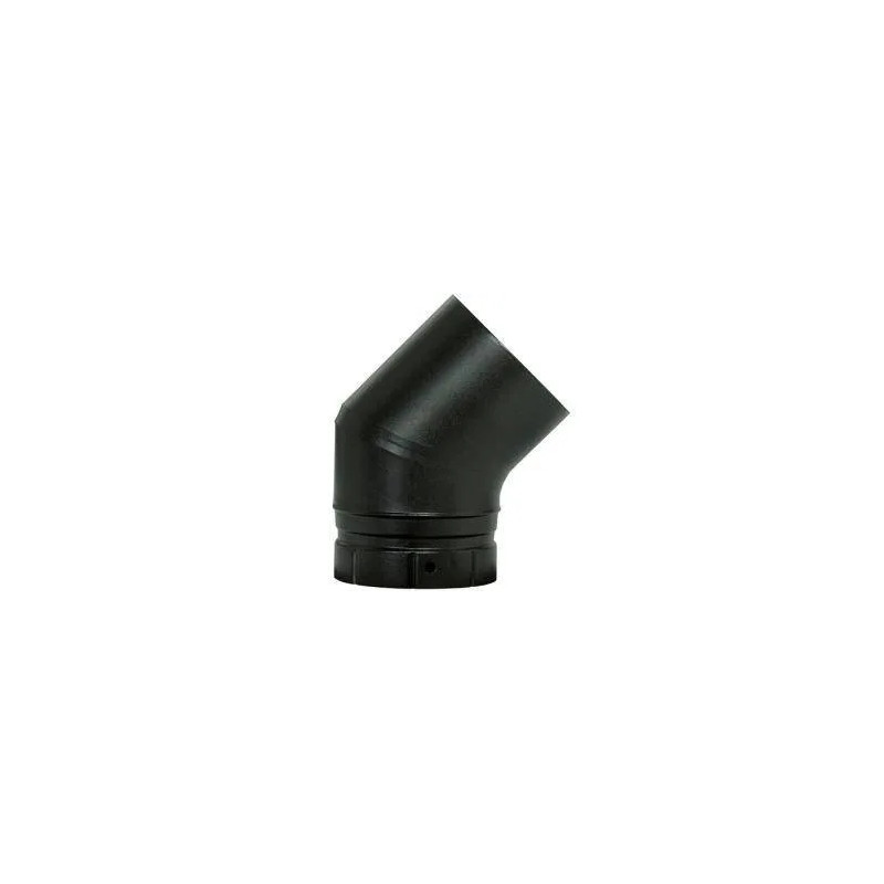 Codo 45° esmalte negro mate, D.153