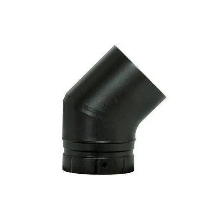 Codo 45° esmalte negro mate, D.153