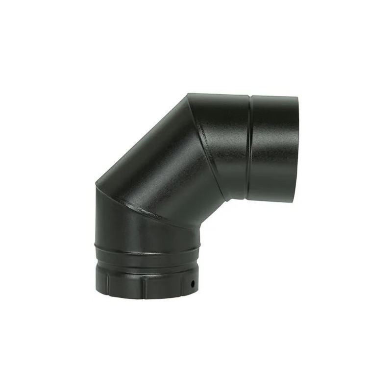 Codo 90° esmalte negro mate, D.125