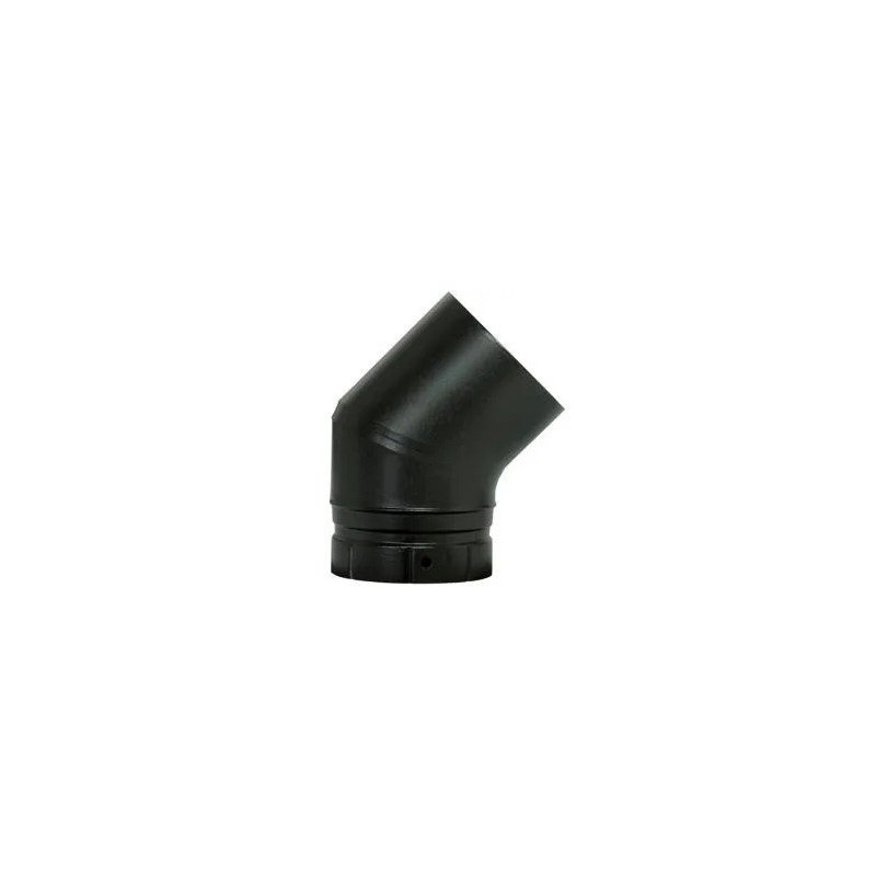 Codo 45° esmalte negro mate, D.125