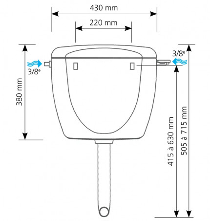 Primo 28\" cistern