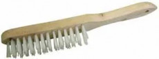 Nylon brush with wooden handle