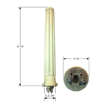 Single-phase steatite heater D.32 - 1500W