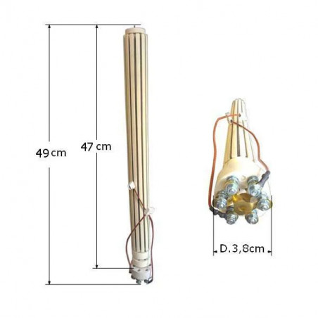 Resistencia a la esteatita ARISTON D.38, L.49 - 3000W