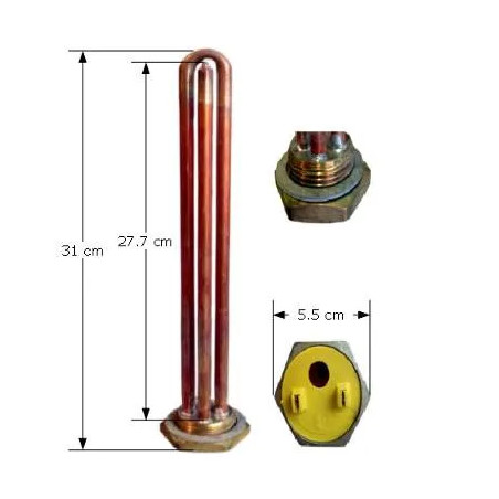 Résistance thermoplongeuse filetée 33x42, 1200W