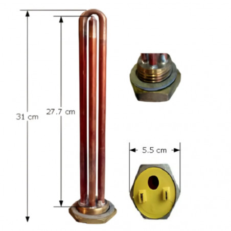 Calentador de inmersión roscado 33x42 - 1500W