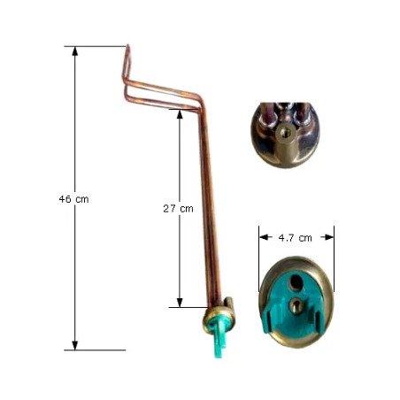 RHONELEC immersion heater (without anode, joint or flange) - 2000W