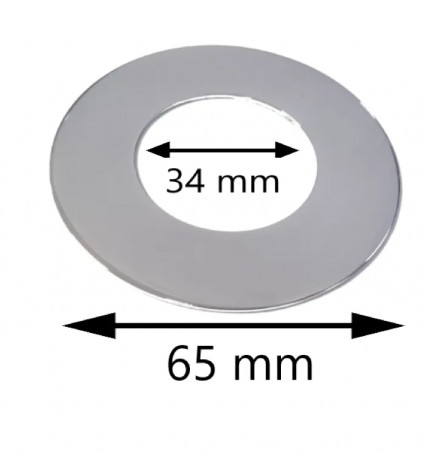 Rosace chromée plate pour cache éclats 34x65 (la paire)