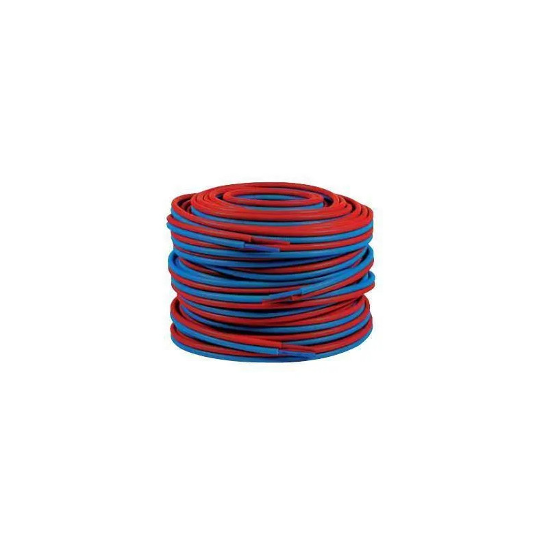 Tube PER Prégainé Double 10x12, 100m bleu/rouge