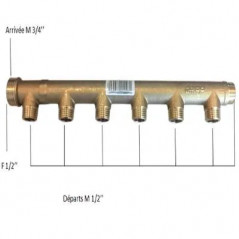 Sanitary feeder 7 outlets inlet Male 20x27 or Female 15x21