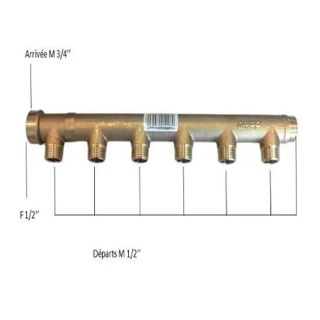 Sanitary feeder 7 outlets inlet Male 20x27 or Female 15x21