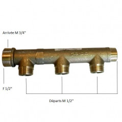 Sanitary feeder 4 outlets inlet Male 20x27 or Female 15x21