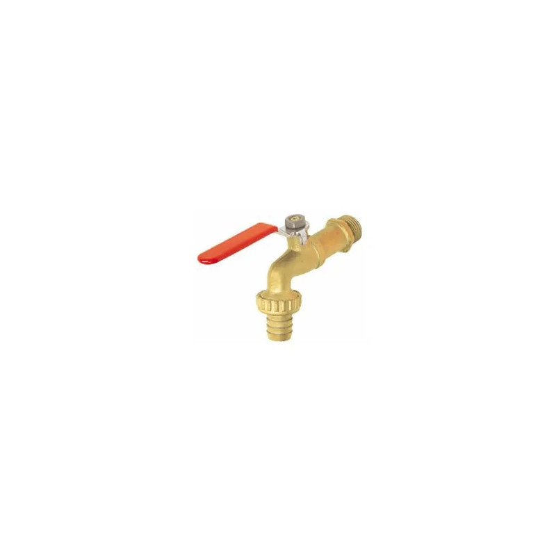 Brass tap + red flat steel handle, 20X27/26X34