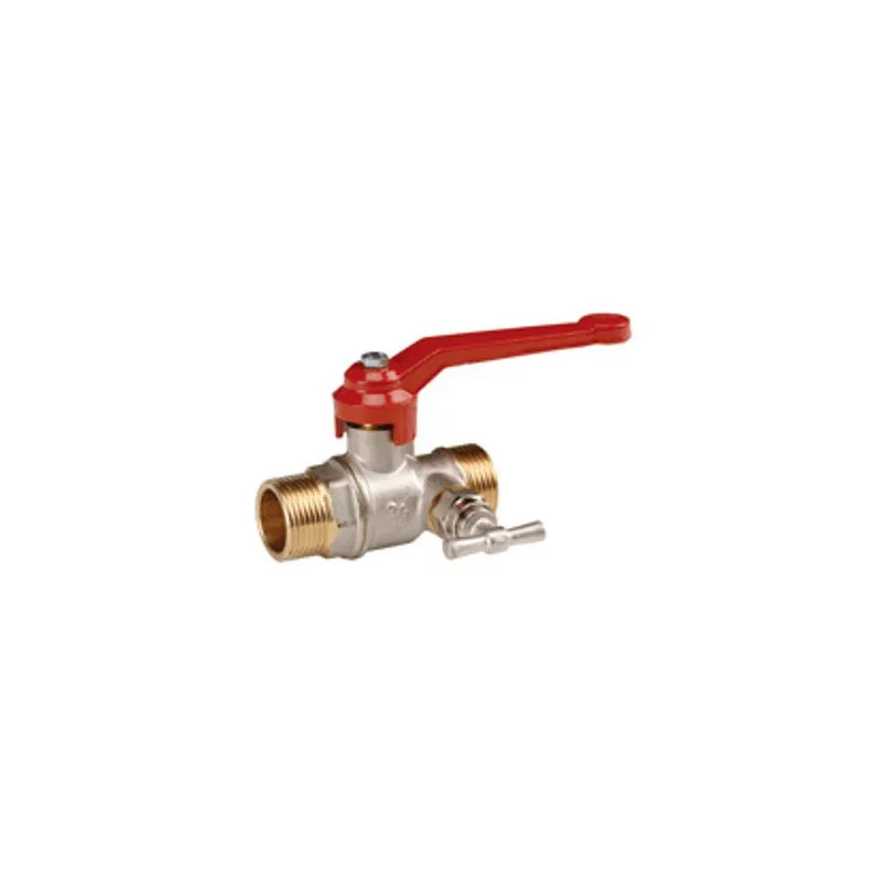 Brass ball valve with wide flat seat PN20 double male, 15X21