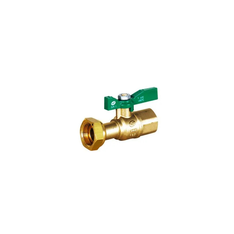 Brass ball valve with rotating nut PN20 double female, F20X27-F15X21