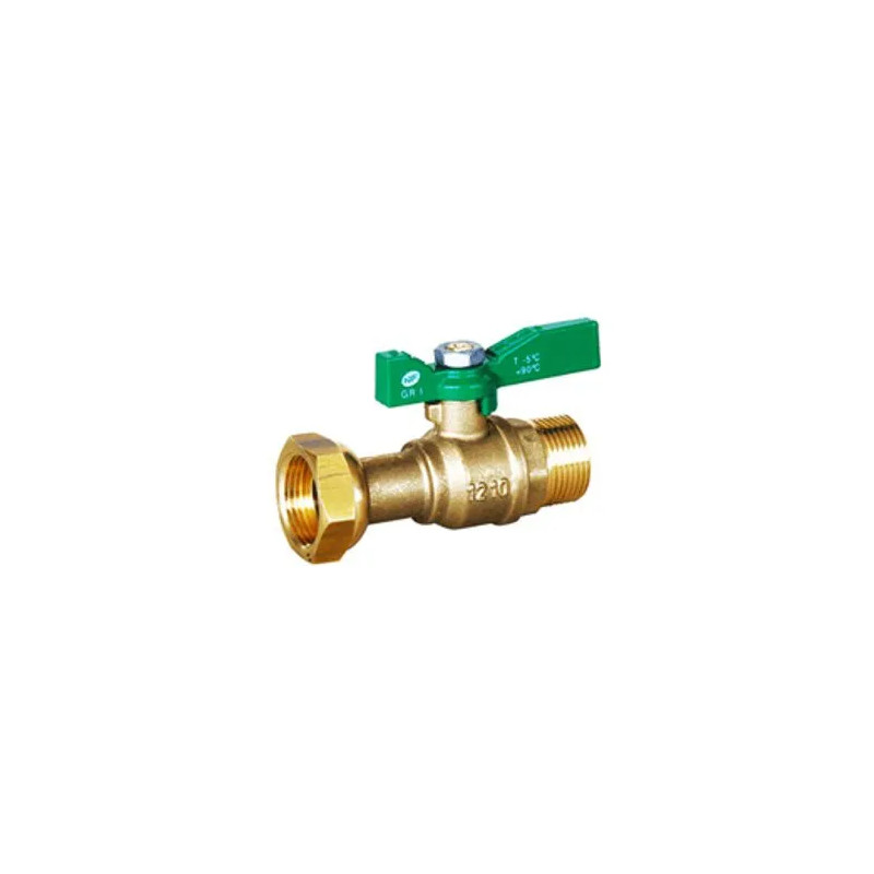 Brass ball valve with rotating nut PN20 male and female, F20X27-M15X21