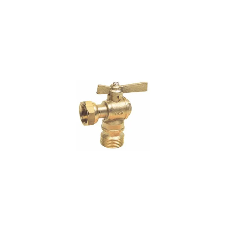 Brass ball valve with rotating nut PN20 with rotating nut, male and female (angle), F20X27-M15X21