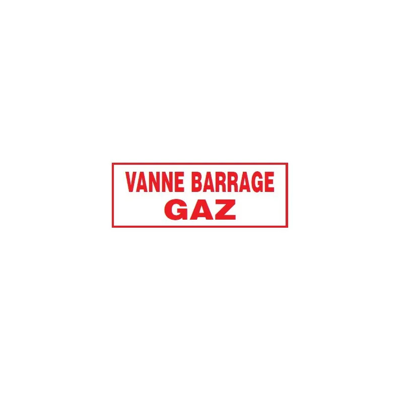 Nameplate "Gas Barrier Valve".