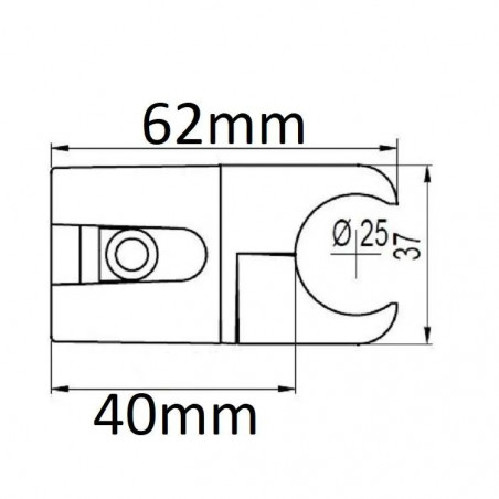 Fixation pour radiateur TESI tube diamètre 25