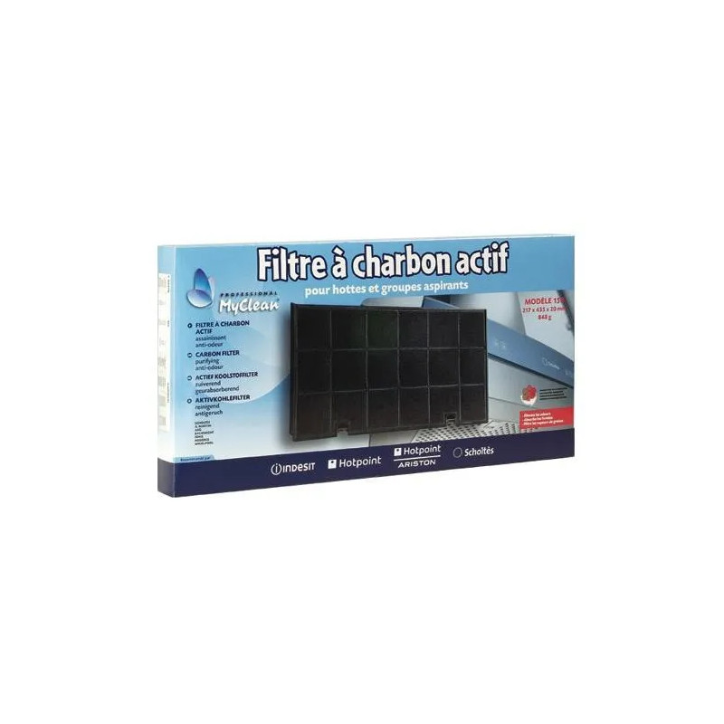 Filtre à charbon actif type 150 pour hotte FAGOR/BRANDT 215x430x30 mm