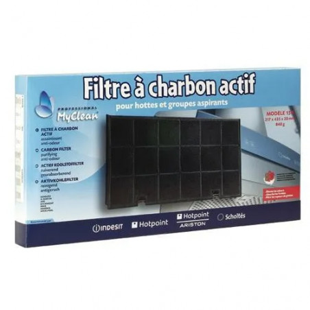 Filtre à charbon actif type 150 pour hotte FAGOR/BRANDT 215x430x30 mm