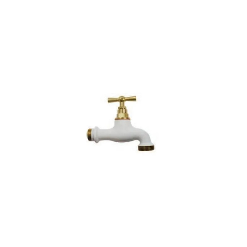 Two-coloured watering tap White, 15x21/20x27