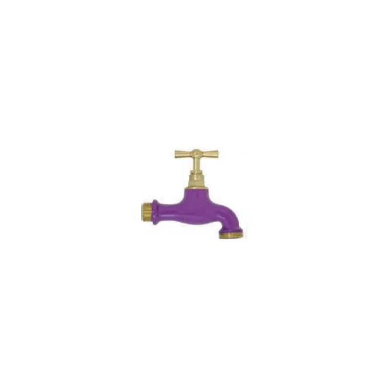 Robinet d'arrosage bicolore Violet, 15x21/20x27