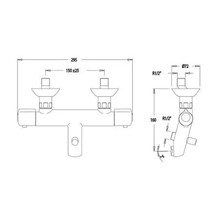 Thermostatic wall-mounted bath and shower mixer TERMOJET