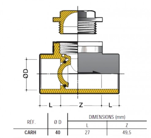 Clapet anti retour PVC pression diamètre 40 mm