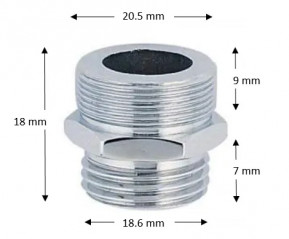 Reduction for universal spout 15X21/19X100 (Male/Male)