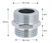 Reduction for universal spout 15X21/19X100 (Male/Male)