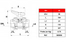 Vanne à sphère PVC-U pression à coller diamètre 50, 16 bars