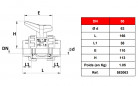 Vanne à sphère PVC-U pression à coller diamètre 63, 16 bars