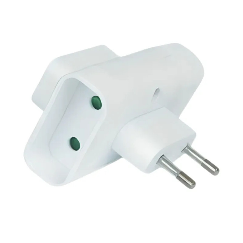 2 white round sockets with earth connection