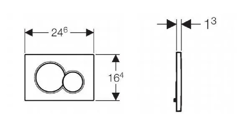 2-Tasten-Platte ABS verchromt SIGMA