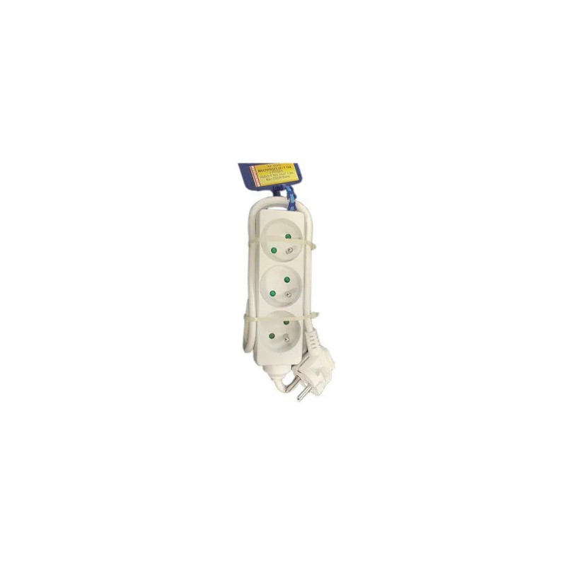 3-socket block white