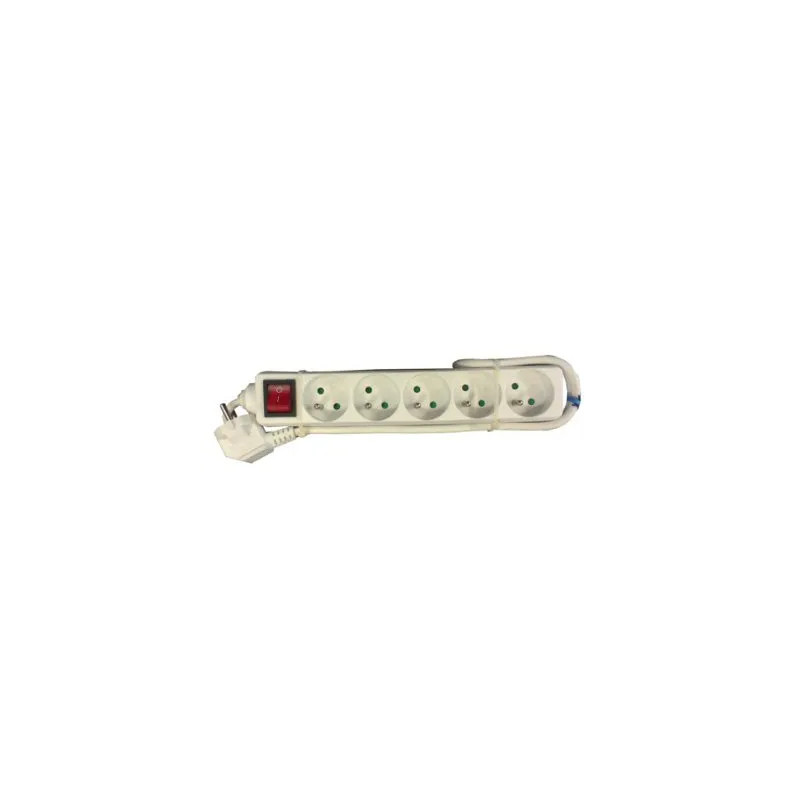 5-socket block white with switch