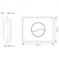  Siamp Verso 800 Control Plate Glossy Chrome