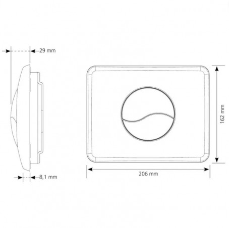 Placa de control Siamp Verso 800 Cromo Alto Brillo