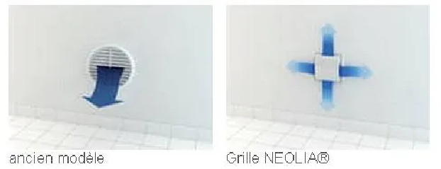 NEOLIA Design D.125 imitation brushed stainless steel ventilation grille