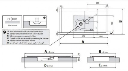 Receveur de douche blanc Olympic Plus 180X75 cm