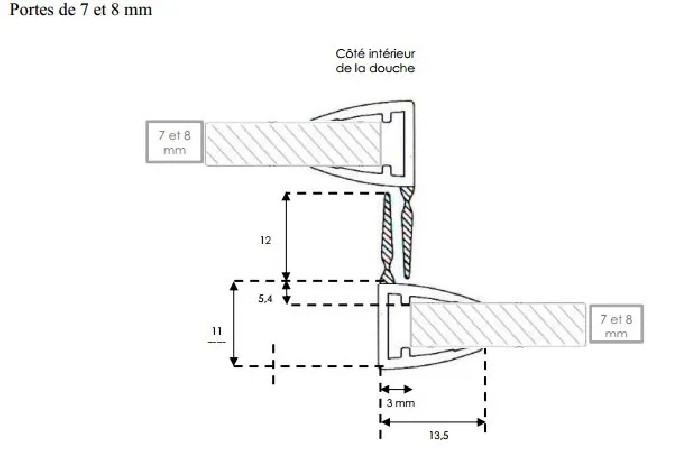 Joint de portes coulissantes pour douche 2x1.95 m