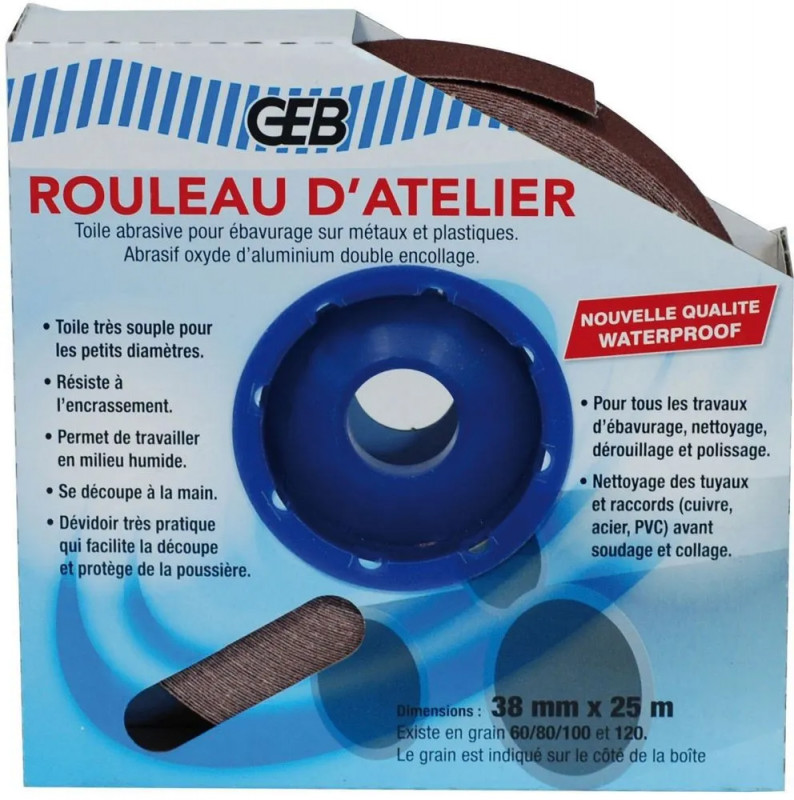 Rouleau d'atelier 25m grain de 80g